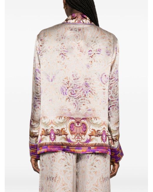 Pierre Louis Mascia Pink Bedruckte Seidenjacke