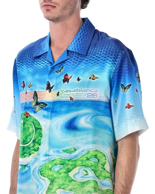 Casablanca Blue Beyond Destiny Silk Shirt