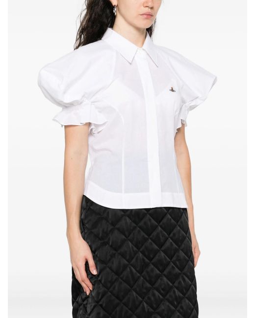 Vivienne Westwood Blouse Met Pofmouwen En Kraag in het White