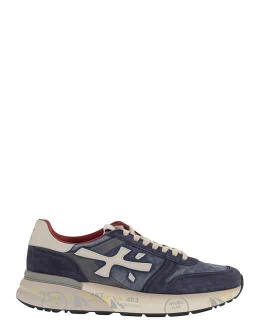 Premiata Blue Mick 8006 Sneakers With Side Logo for men