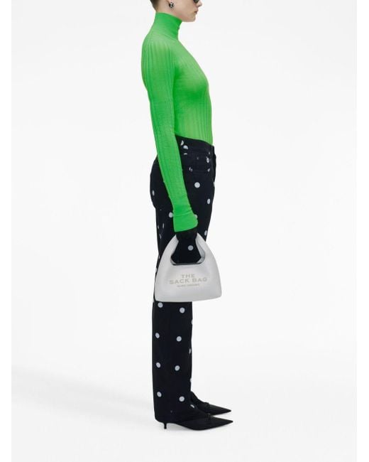 Marc Jacobs White Die Mini -Sack -Lederhandtasche