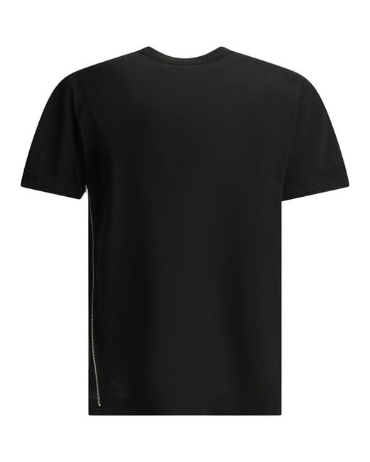 Comme des Garçons Black Crew Neck T Shirt With Zipper Detail