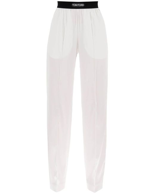 Pantalon de pyjama en soie Tom Ford en coloris White