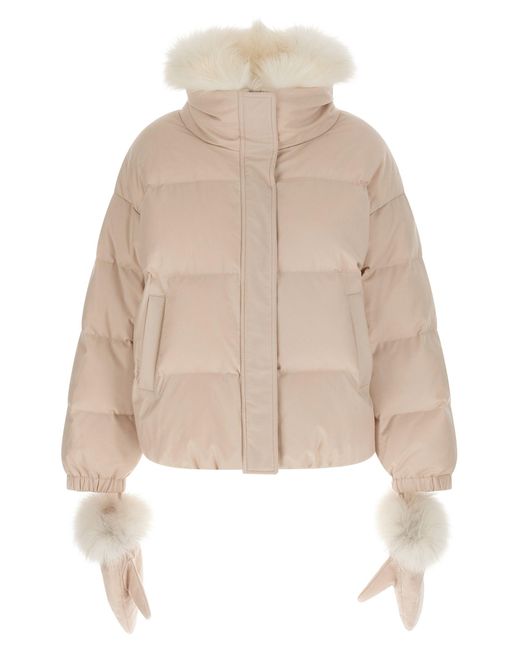 Yves Salomon Natural Daunenjacke Mit Fäustlingen