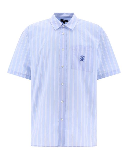 Stussy Blue Striped Shirt for men