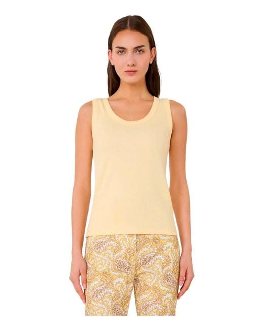 Weekend by Maxmara Yellow Multic Ribbed Top