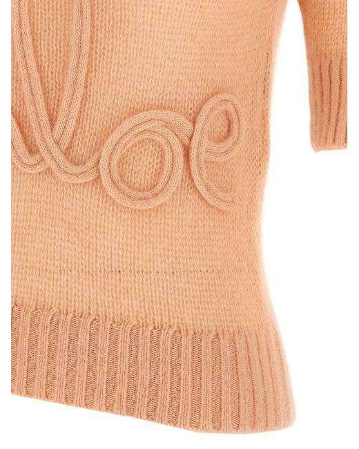 Chloé White Chloã Logo Embroidery Sweater