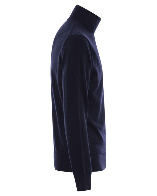 Suéter de cuello de cuello de lana de Polo Ralph Lauren de hombre de color Blue