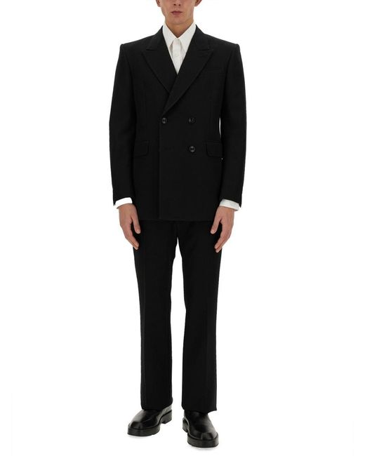 McQueen Black Double-Breasted Jacket for men