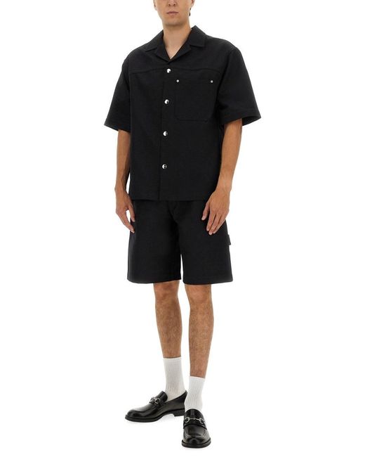 Gucci Black Gg Jacquard Denim Shorts for men