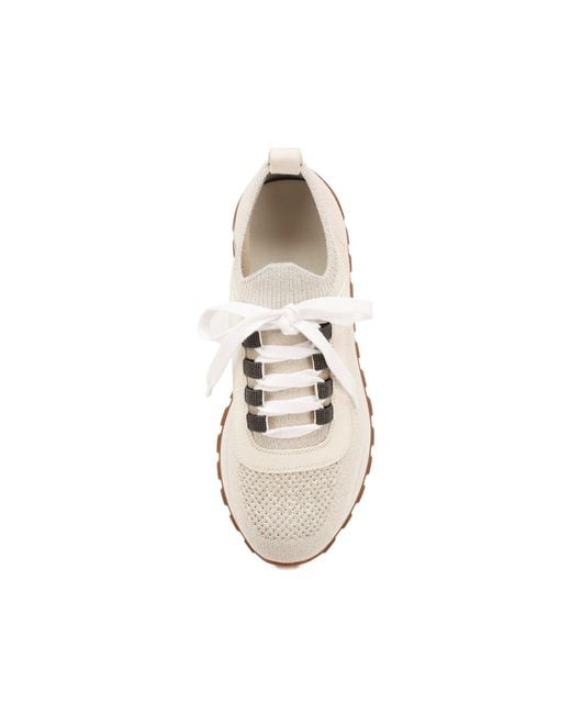 Lacet Up Sneakers Brunello Cucinelli en coloris White