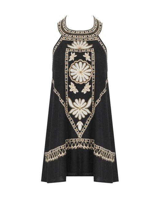 PAHIESA FORMENTERA Black Floral Dress