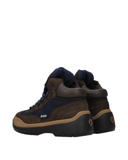 Dior Black Stivaletti Hiking Uomo Camoscio Marrone/Blu for men