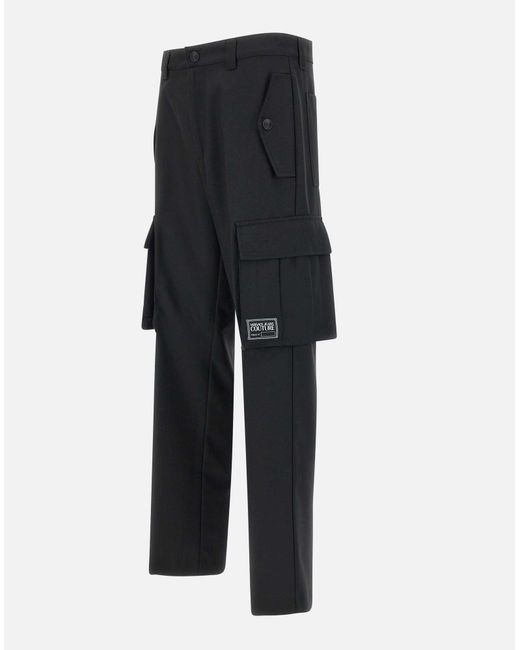 Versace Jeans Couture Black Technical Tailoring Cargo Pants for men