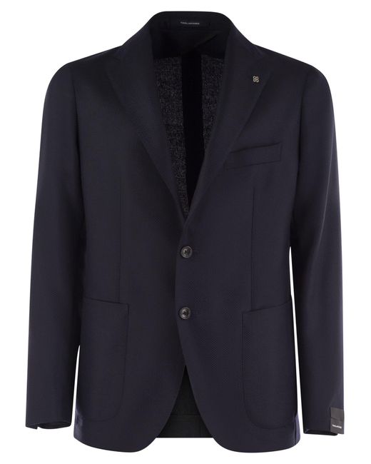 Tagliatore Blue Virgin Wool Jacket for men