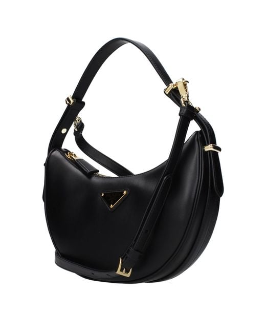Prada Black Arqué Leather Handbags
