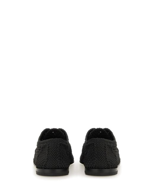 Dolce & Gabbana Black Woven Fabric "Derby" Shoe