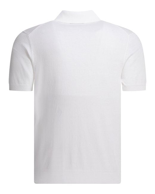 Tom Ford White Cotton Knit Polo Shirt for men