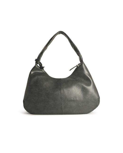 Ganni Gray 'Bou Xxl' Leather Blend Bag