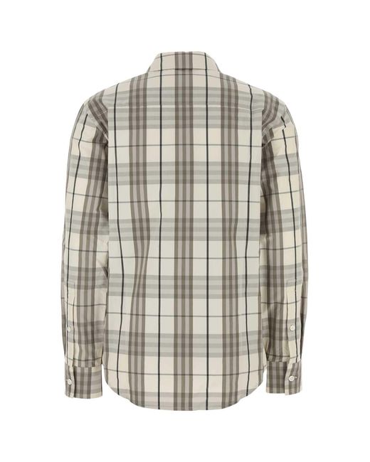 Burberry White Embroidered Poplin Shirt