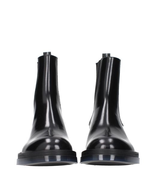 McQueen Black Stivaletti Chelsea Float Uomo Pelle Nero for men