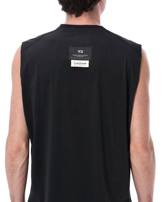 Y-3 Black Mesh Running Tank for men