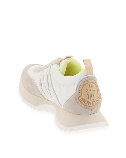 Moncler Pacey Sneakers In Nylon En Suede Leer. in het White