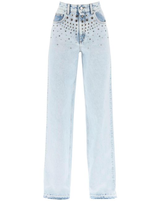 Alessandra Rich Jeans Met Studs in het Blue