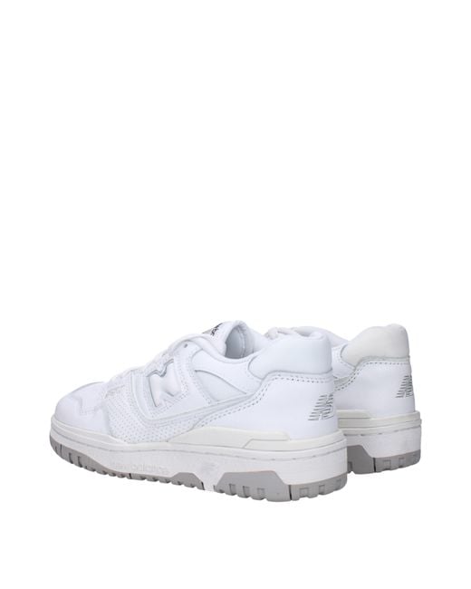 New Balance White Sneakers 550 Donna Pelle Bianco