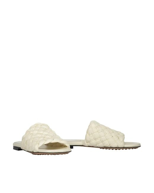 Bottega Veneta Natural White Lamb Leather Mules