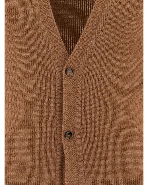 Lardini Brown Wool And Alpaca Vest for men