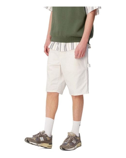 Carhartt White Single Knee Off- Bermuda Shorts for men