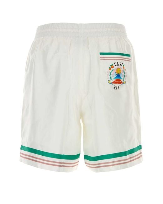 Casablanca Green Satin Bermuda Shorts for men