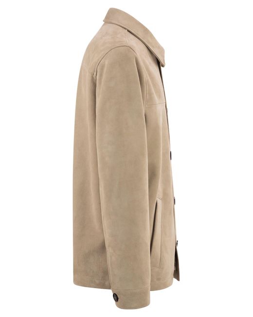 PT Torino Natural Tailored Suede Leather Jacket