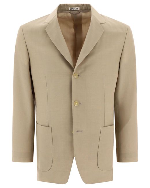 Auralee Natural Tropical Wool And Mohair Blazer for men