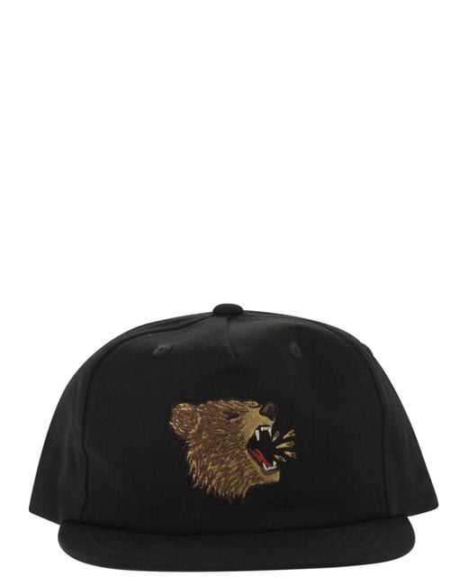Filson Black Cotton Baseball Cap With Graphic Embroidery