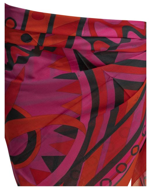 Emilio Pucci Red "Vivara" Pareo