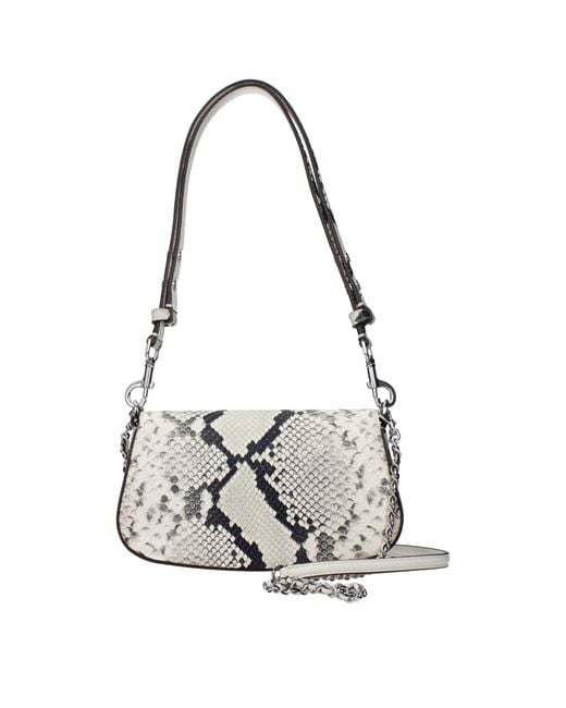 Tory Burch Metallic Borse A Spalla Britten Donna Pelle Bianco/Nero
