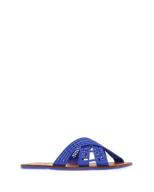Versace Blue Rubber Slippers