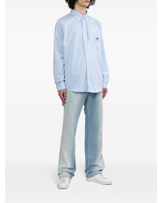 Random Identities Blue Long Sleeve Shirt With Bra Logo Ran03B001 for men