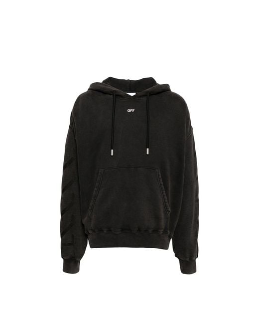 Off-White c/o Virgil Abloh Black Men Off Stamp Skate Hoodie for men