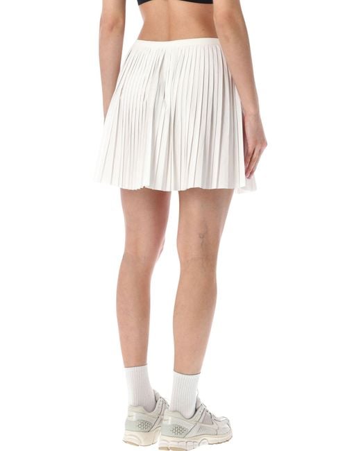 Nike White Pleated Mid-Rise Skirt