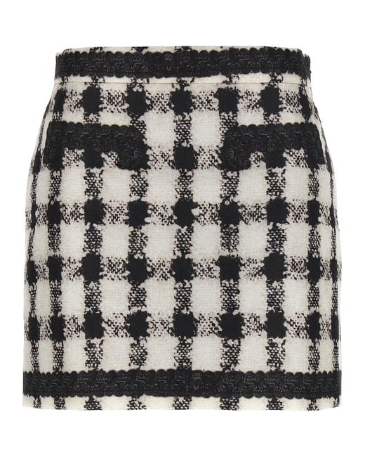 Moschino Black 'Texture' Print Mini Skirt