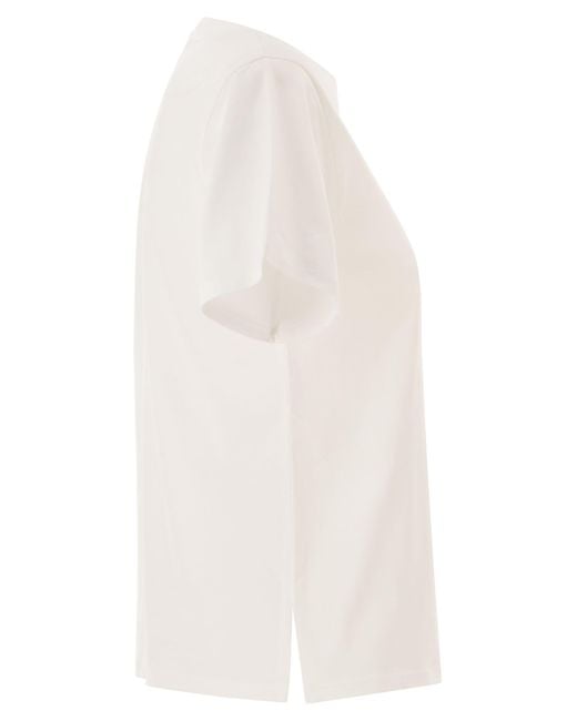 Weekend by Maxmara White Wkdtenue Jersey T Shirt With Print
