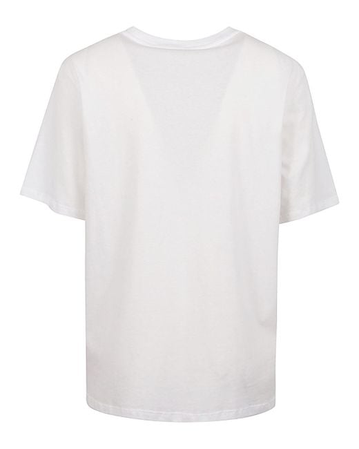Majestic White Cotton Crewneck Top