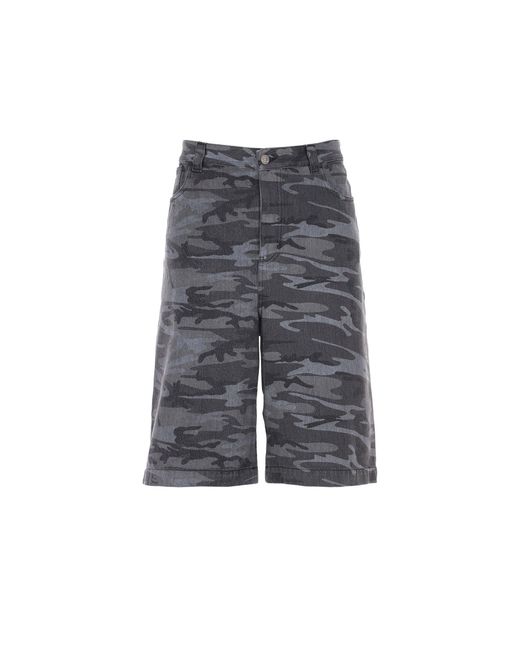 Camouflage Denim Shorts di Balenciaga in Gray da Uomo