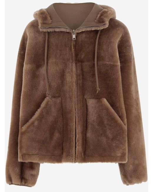 Blancha Brown Shearling Reversible Jacke
