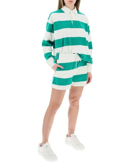 Polo Ralph Lauren Green Striped Terry Shorts