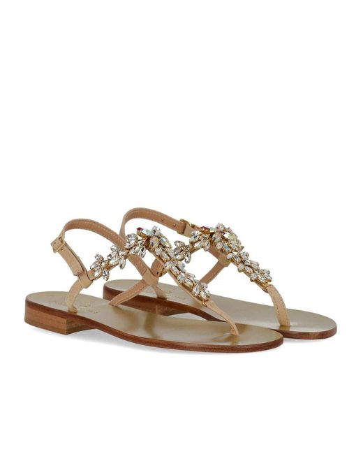 Paolo Ferrara Metallic Peach Thong Sandal