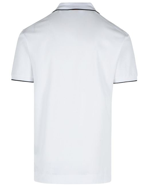 Polo de algodón blanco Zegna de hombre de color White
